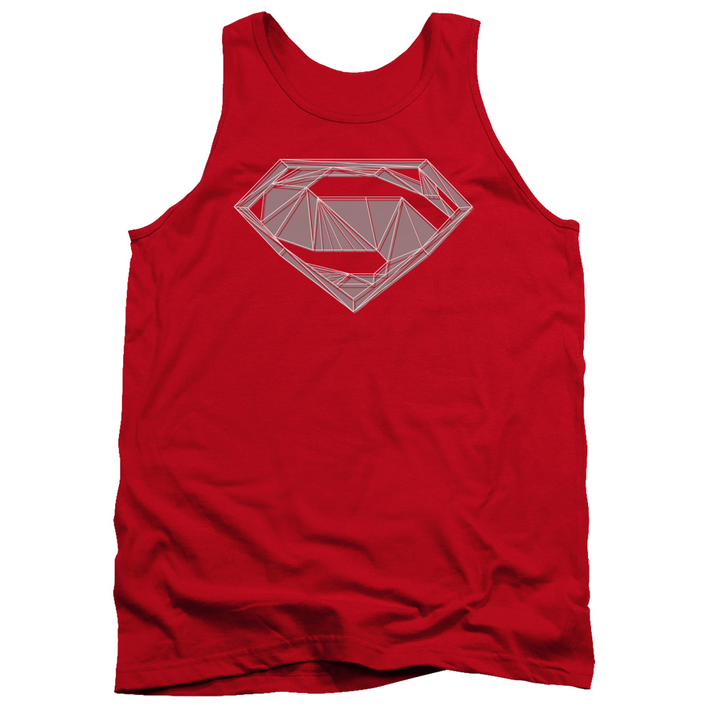 BVS119-TK-2 Batman vs Superman Techy S Adult Tank Top, Red - Medium