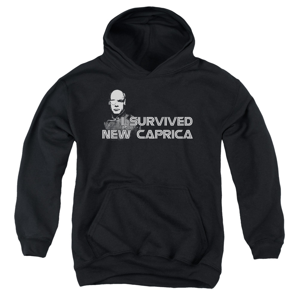 BSG178-YFTH-2 BSG I Survived Caprica Youth Hooded Sweatshirt, Black - Medium