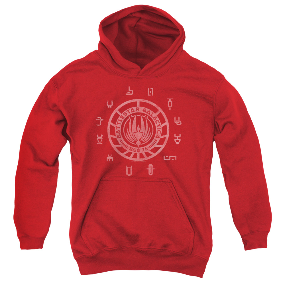 BSG199-YFTH-4 BSG Colonies Youth Hooded Sweatshirt, Red - Extra Large