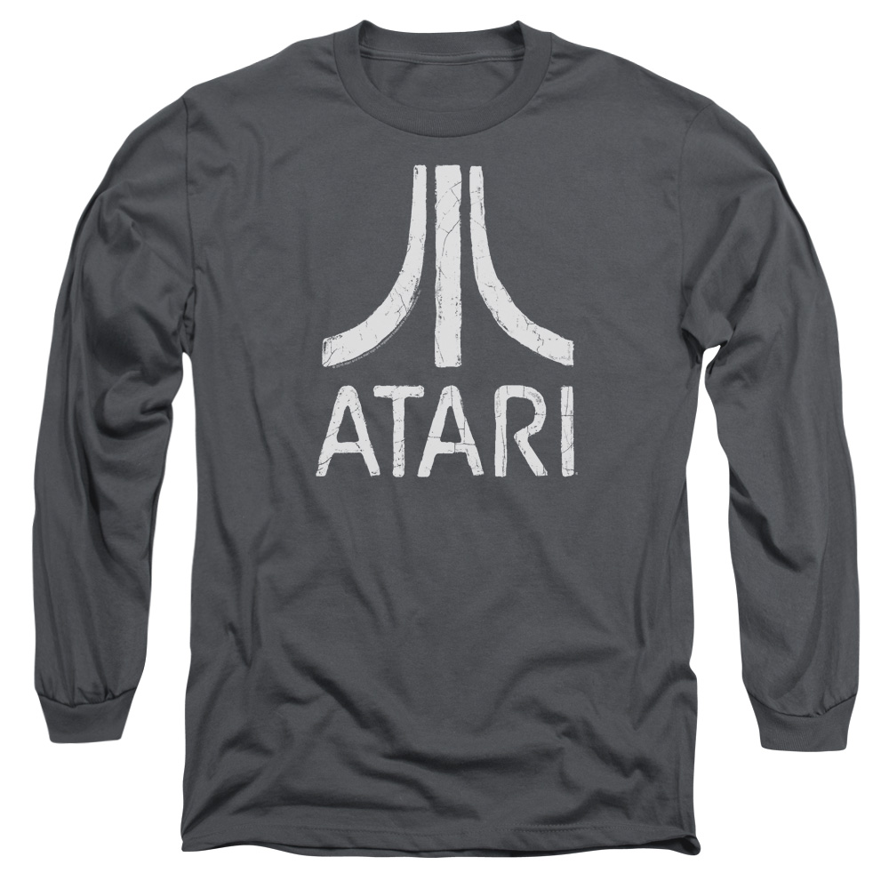 ATRI103B-AL-2 Atari Rough Logo Adult Long Sleeve T-Shirt, Charcoal - Medium