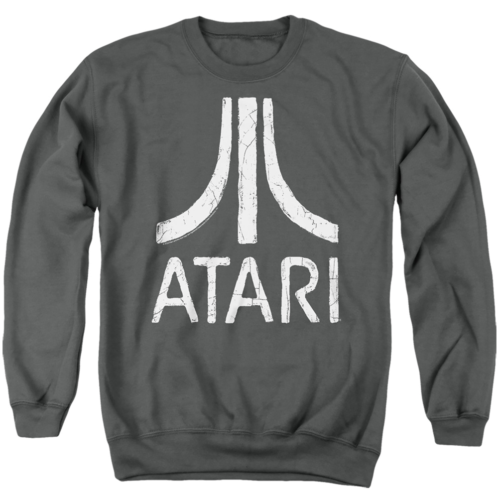 ATRI103B-AS-3 Atari Rough Logo Adult Crewneck Sweatshirt, Charcoal - Large
