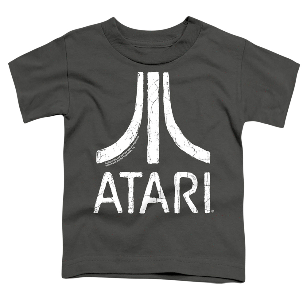 ATRI103B-TT-2 Atari Rough Logo Toddler Short Sleeve T-Shirt, Charcoal - Medium 3T