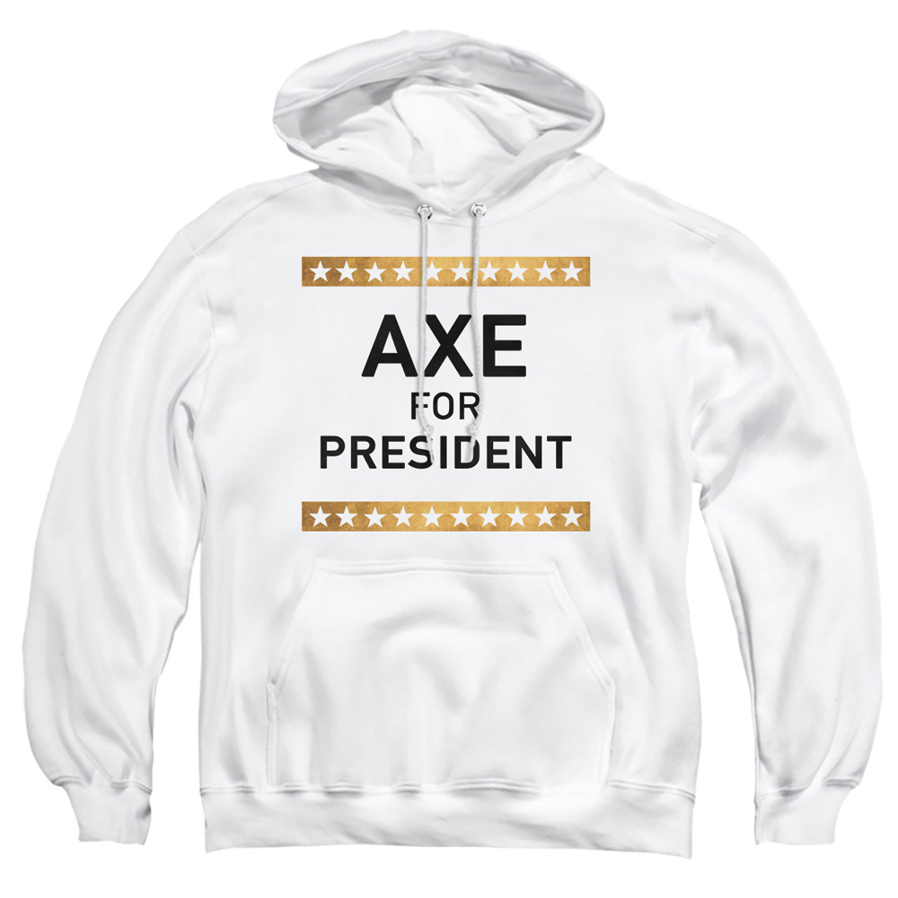 SHO570-AFTH-2 Billions Axe for President Adult Pullover Hoodie, White - Medium