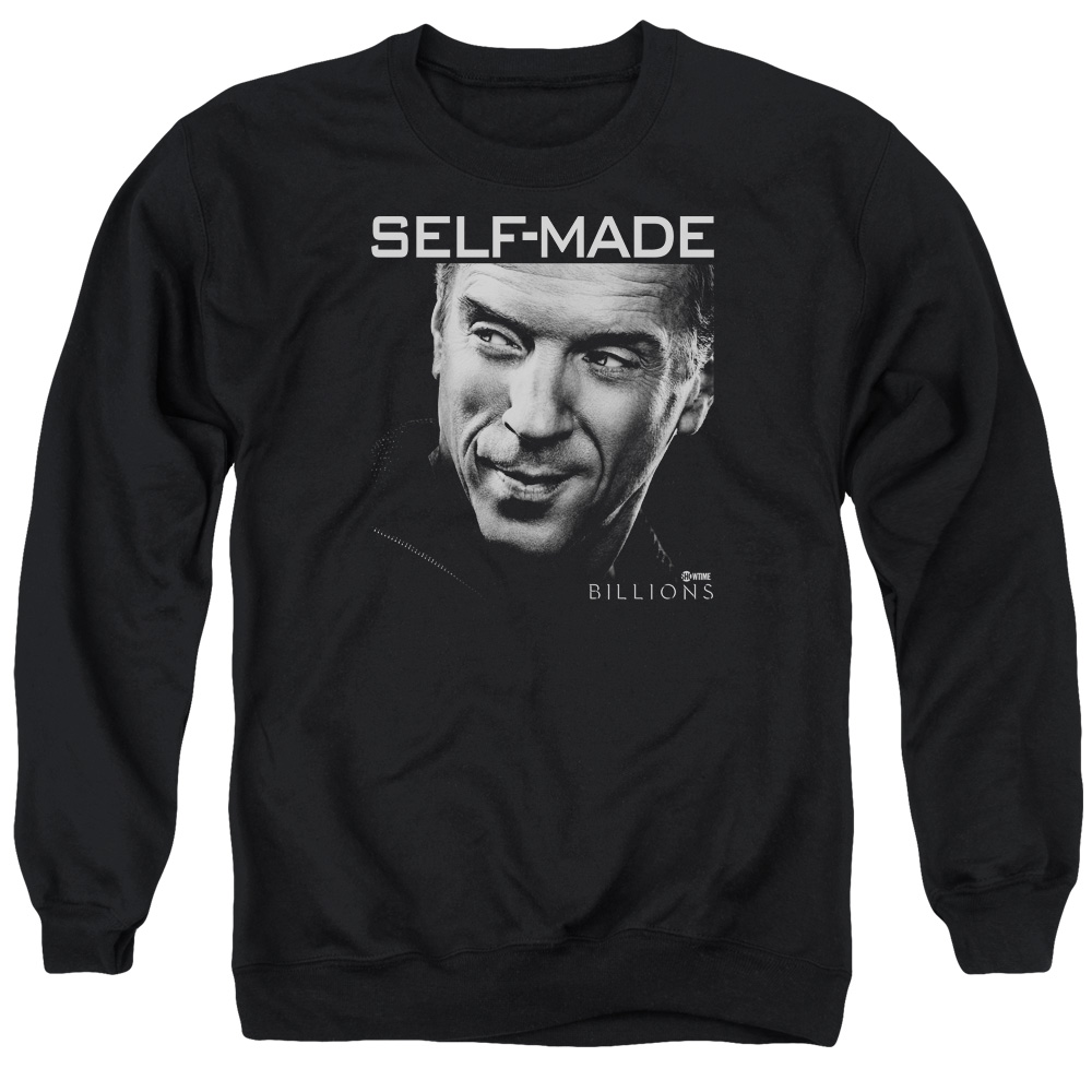 SHO582-AS-2 Billions Self Made Adult Crewneck Sweatshirt, Black - Medium