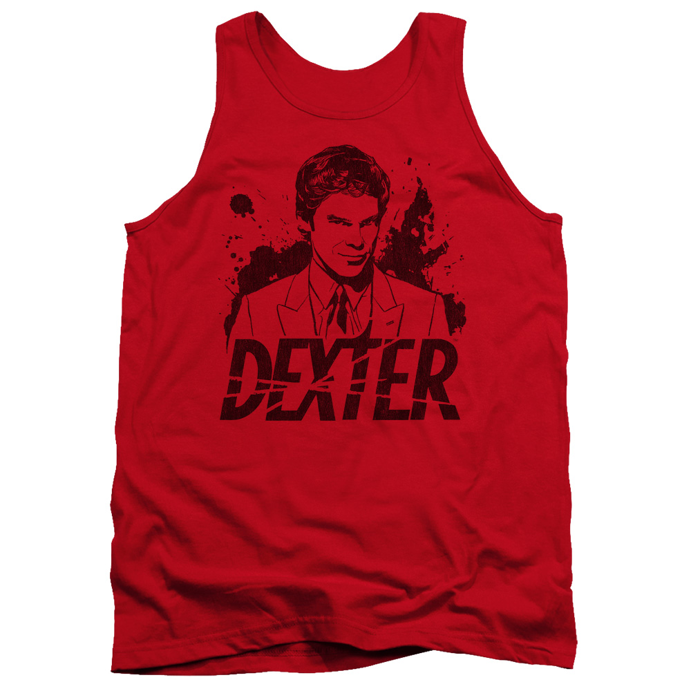 SHO334-TK-3 Dexter Splatter Dex Adult Tank Top, Red - Large