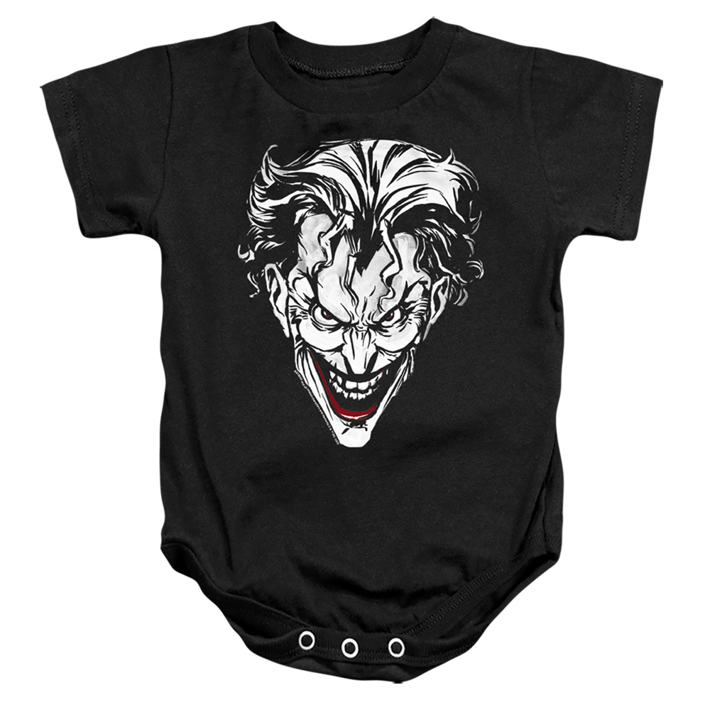BM3471-SS-2 Batman Joker Red On Black Infant Snapsuit, Black - Medium - 12 Month