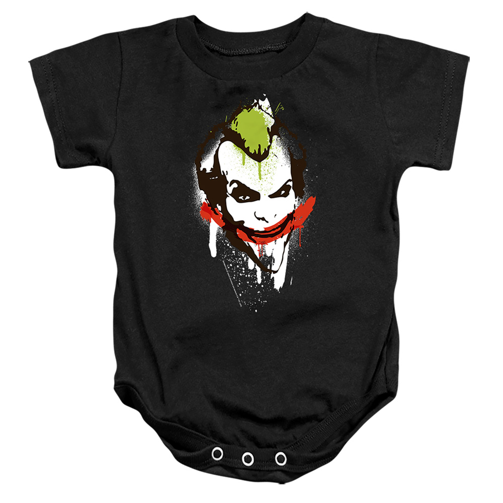 BM3465-SS-2 Batman Joker Big Face Infant Snapsuit, Black - Medium - 12 Month
