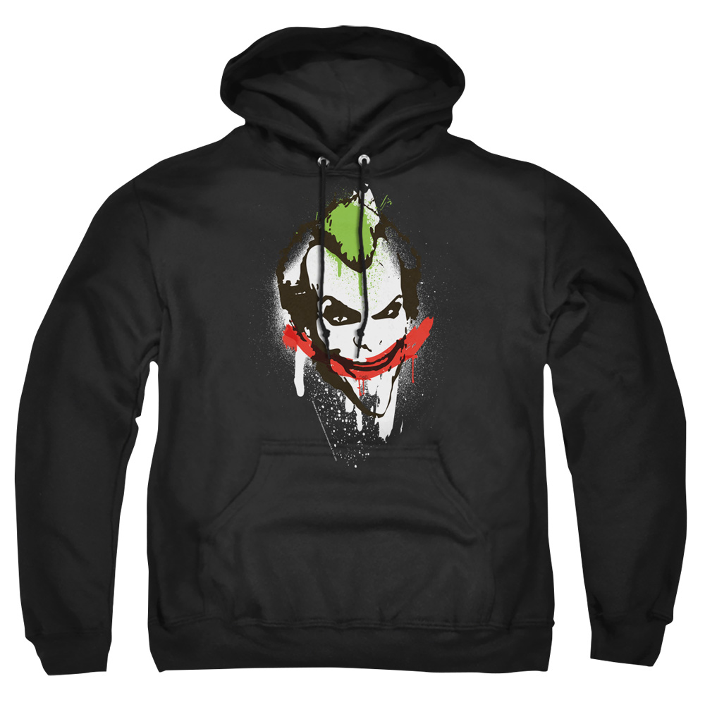 BM3465-AFTH-2 Batman Joker Big Face Adult Pullover Hoodie, Black - Medium