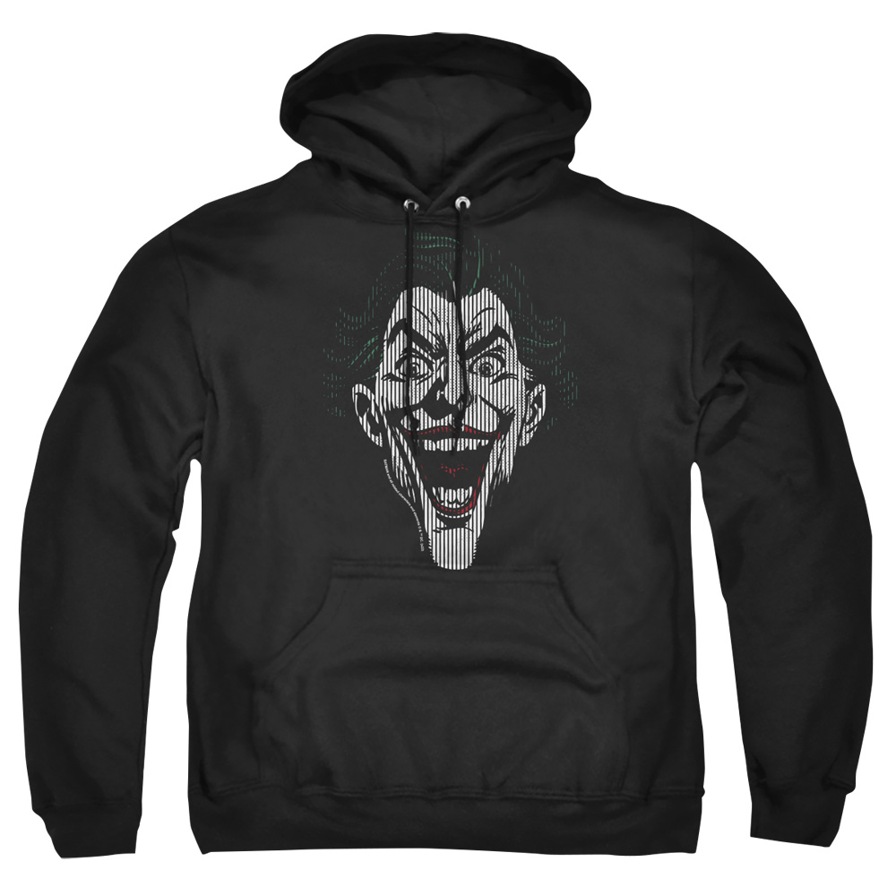 BM3469-AFTH-2 Batman Joker Lines Adult Pullover Hoodie, Black - Medium