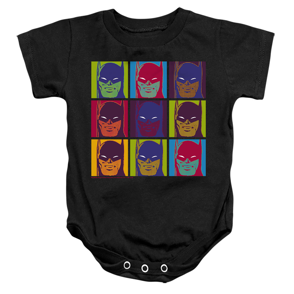 BM3488-SS-2 Batman Pop Art Batman 1 Infant Snapsuit, Black - Medium - 12 Month