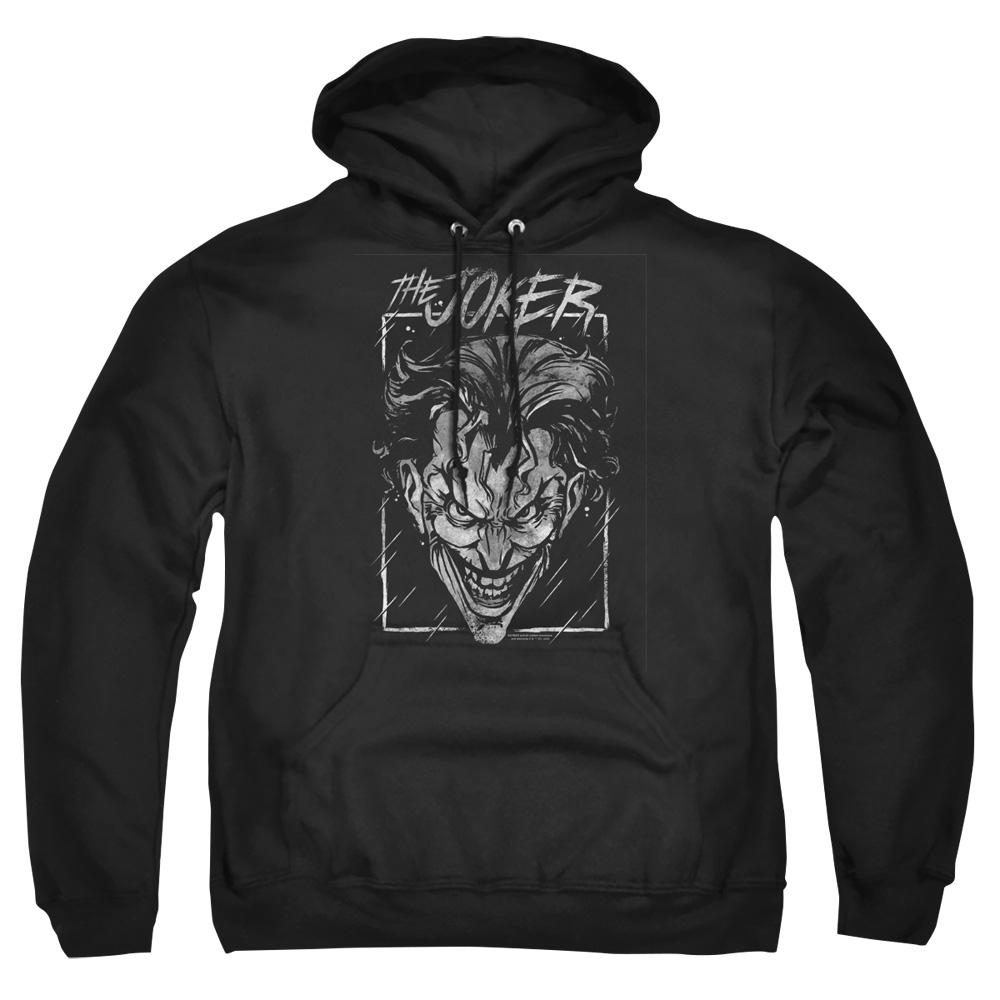 BM3473-AFTH-5 Batman Joker Storm On Black Adult Pullover Hoodie, Black - 2X