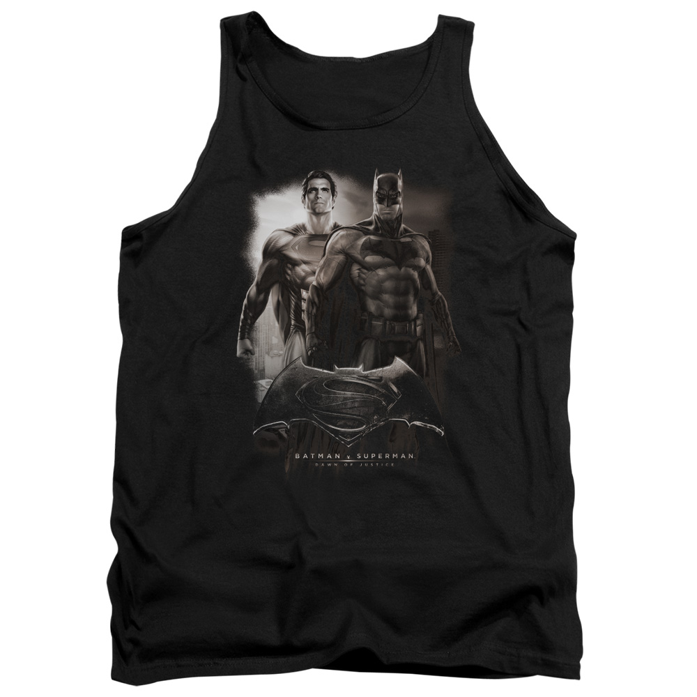 BVS136B-TK-3 Batman vs Superman Dawn Adult Tank Top, Black - Large