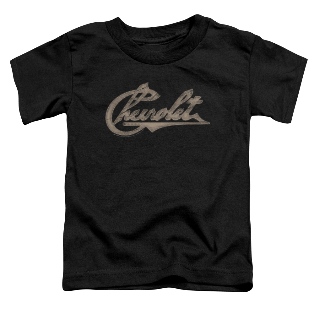 CHV125-TT-2 Chevrolet Chevy Script Toddler Short Sleeve T-Shirt, Black - Medium 3T