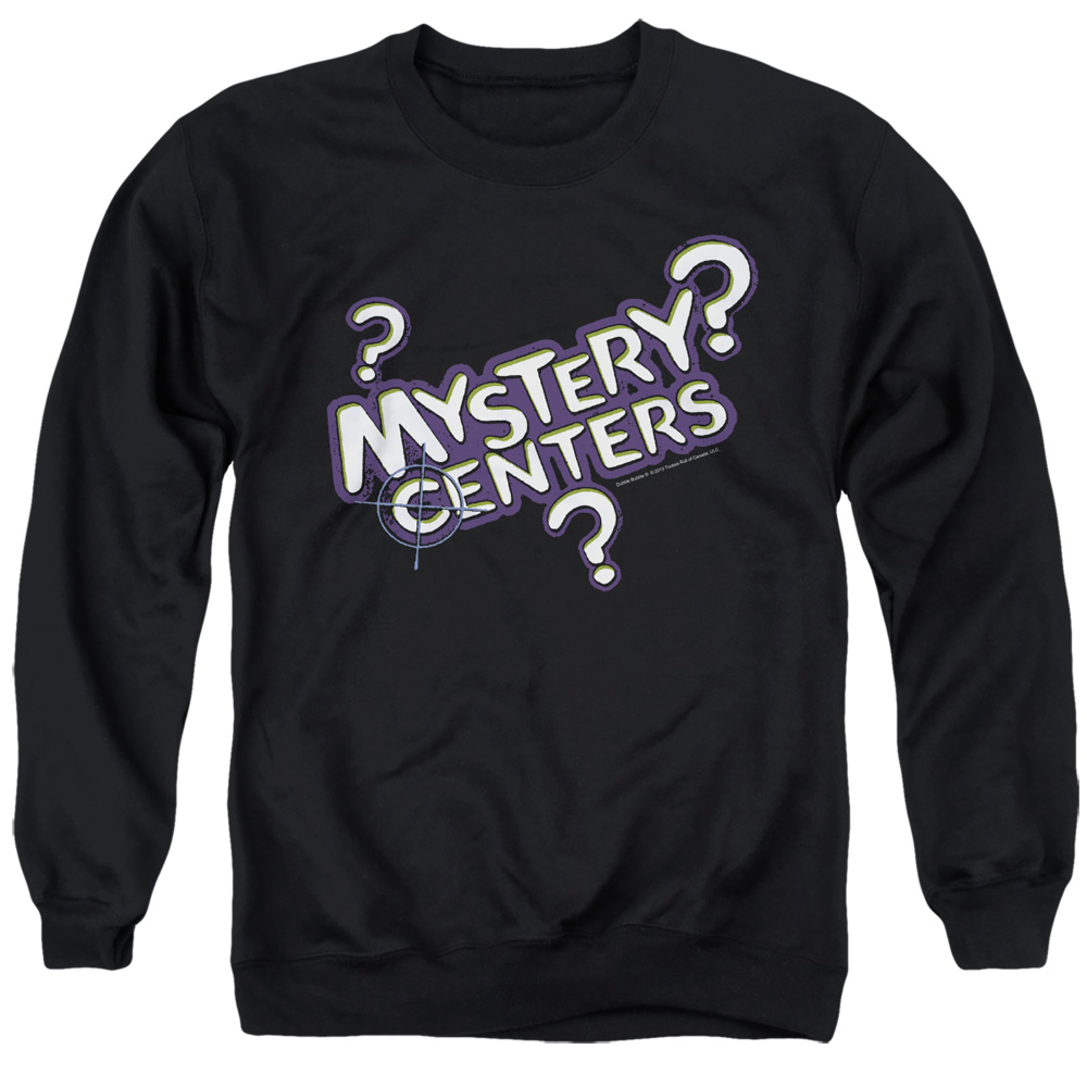 DBL119-AS-2 Dubble Bubble Mystery Centers Adult Crewneck Sweatshirt, Black - Medium