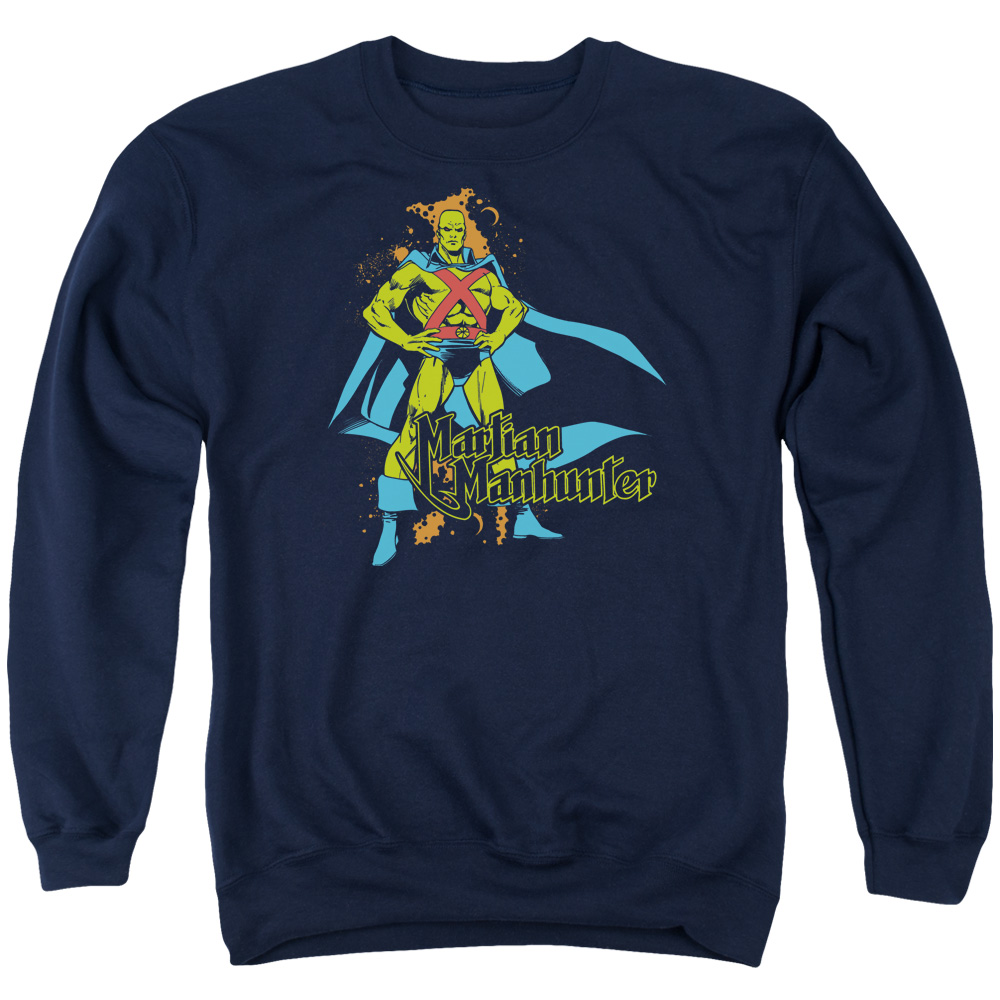 DCO178-AS-5 DC Martian Manhunter Adult Crewneck Sweatshirt, Navy - 2X