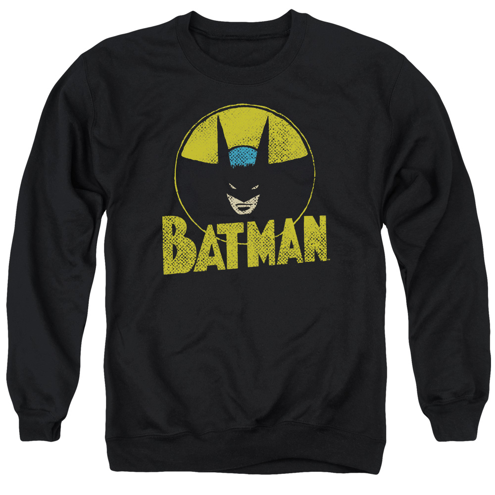 DCO782-AS-1 DC Circle Bat Adult Crewneck Sweatshirt, Black - Small