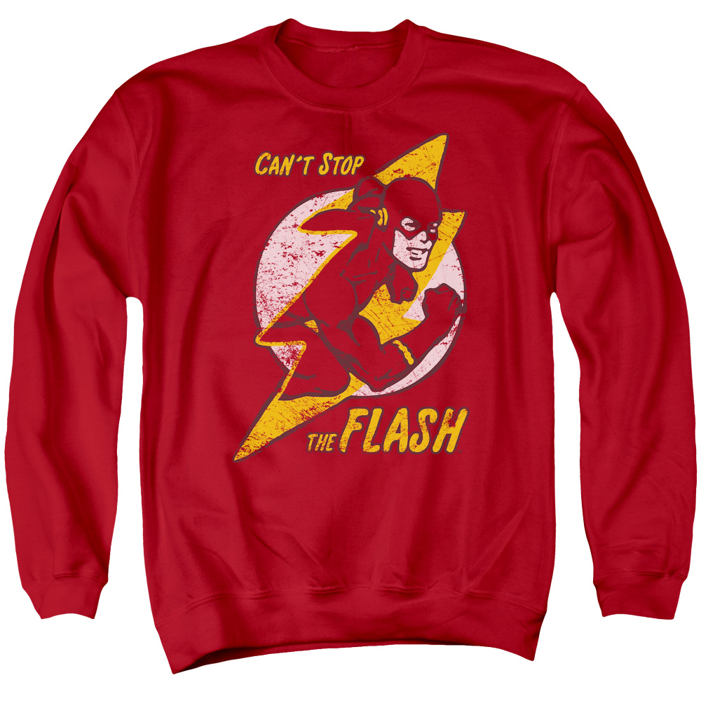 DCO789-AS-6 DC Flash Flash Bolt Adult Crewneck Sweatshirt, Red - 3X