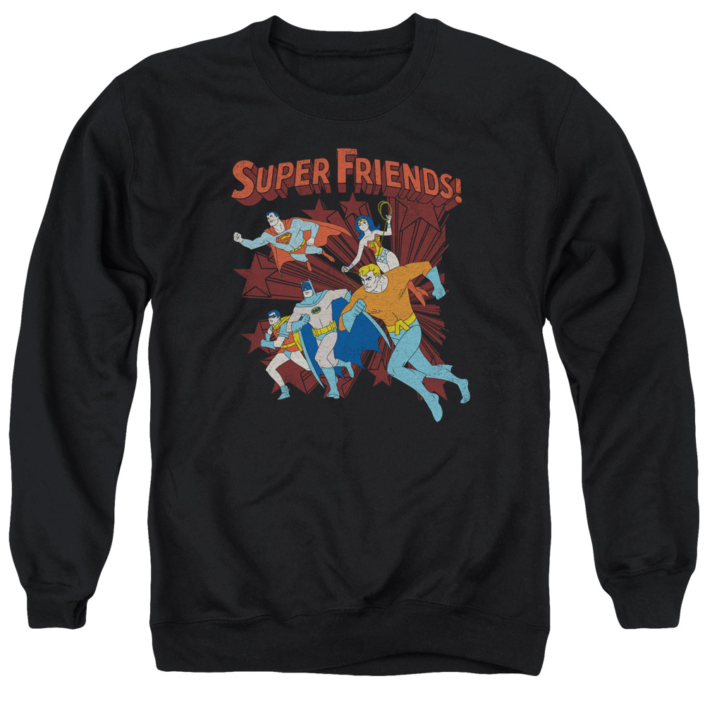 DCO728-AS-2 DC Super Running Adult Crewneck Sweatshirt, Black - Medium