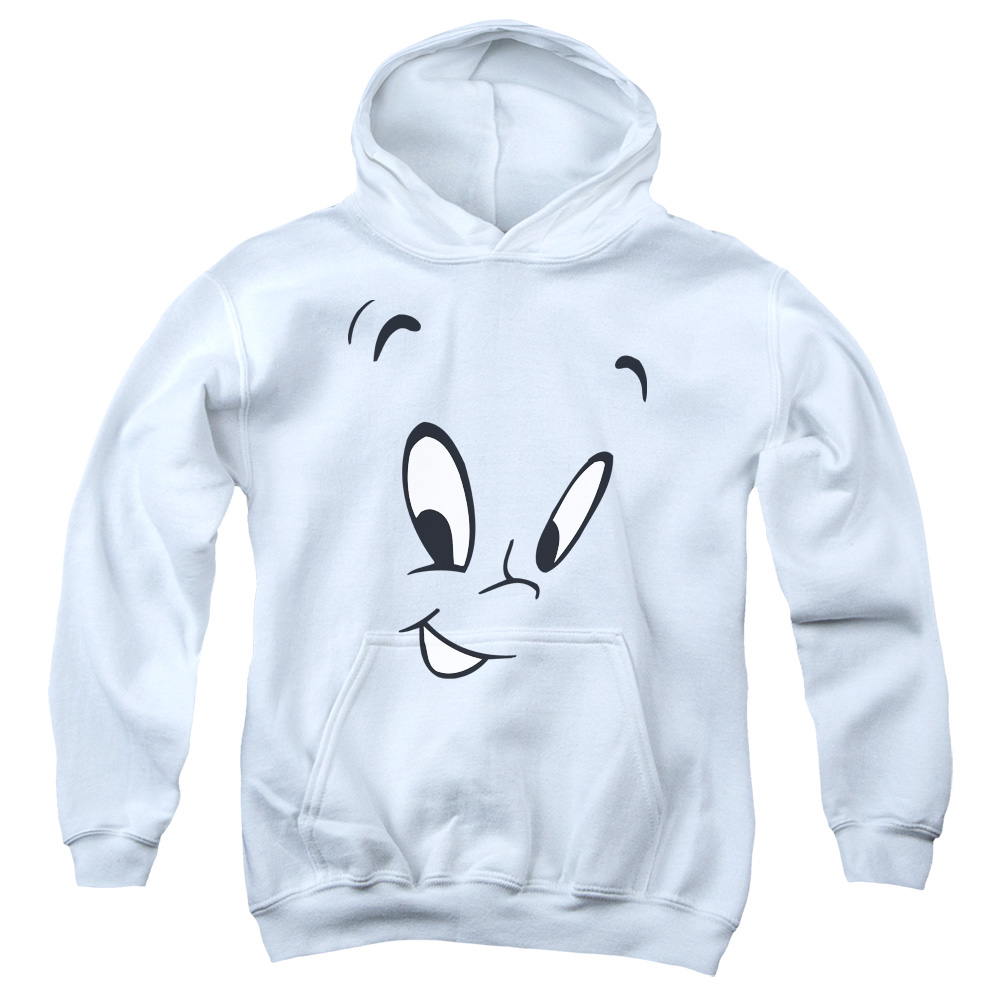 DRM210-YFTH-2 Casper Face Youth Hooded Sweatshirt, White - Medium