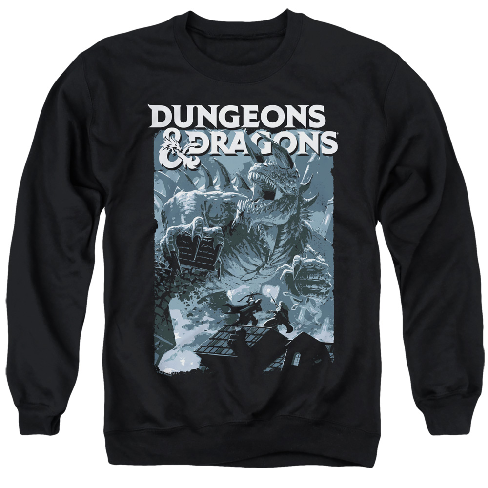 HBRO623-AS-2 Dungeons & Dragons Tarrasque Adult Crewneck Sweatshirt, Black - Medium