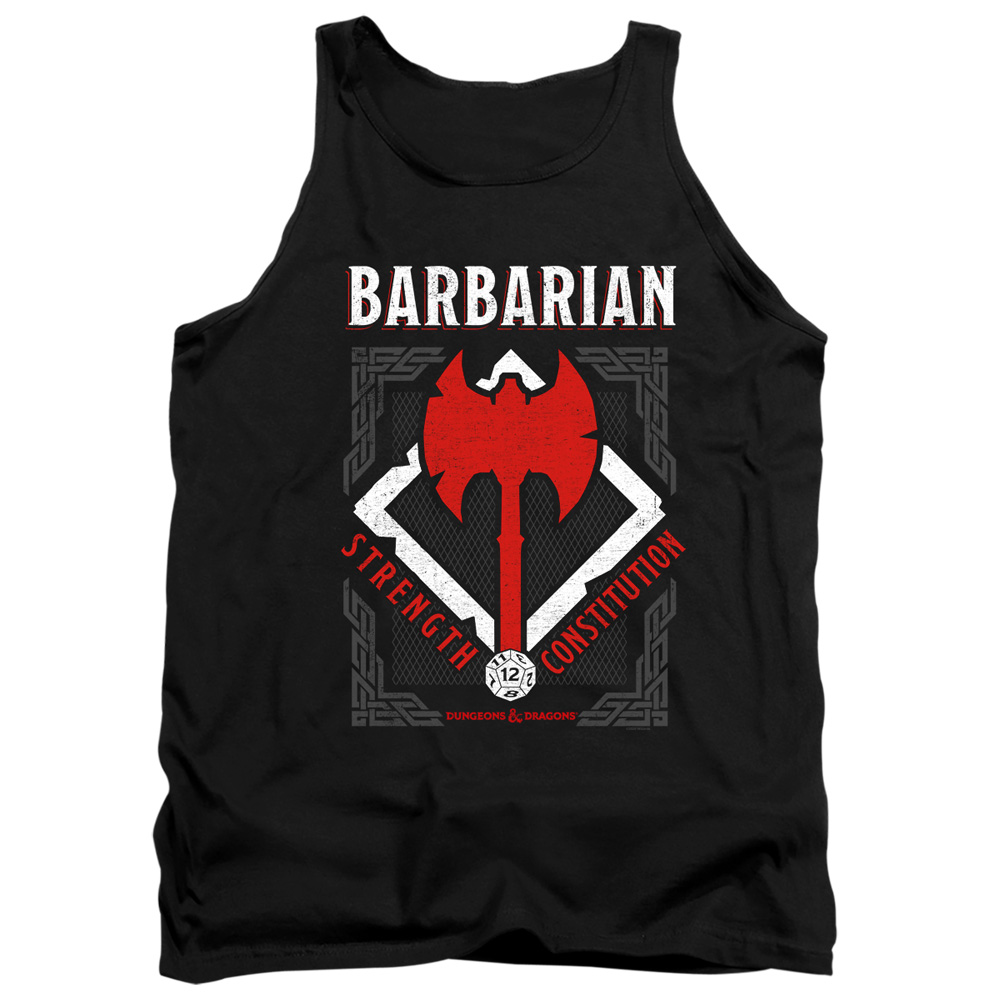 HBRO656-TK-2 Dungeons & Dragons Barbarian Adult Tank Top, Black - Medium
