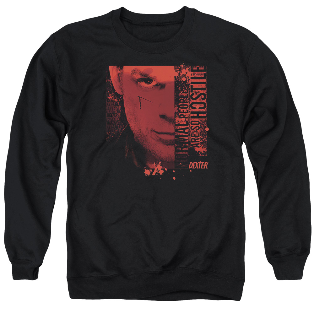SHO356-AS-2 Dexter Normal Adult Crewneck Sweatshirt, Black - Medium