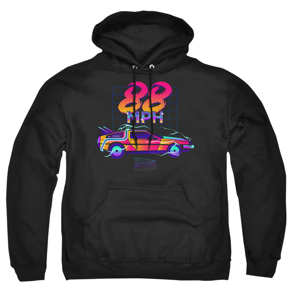UNI1104-AFTH-2 Back to the Future 88 Mph Adult Pullover Hoodie, Black - Medium