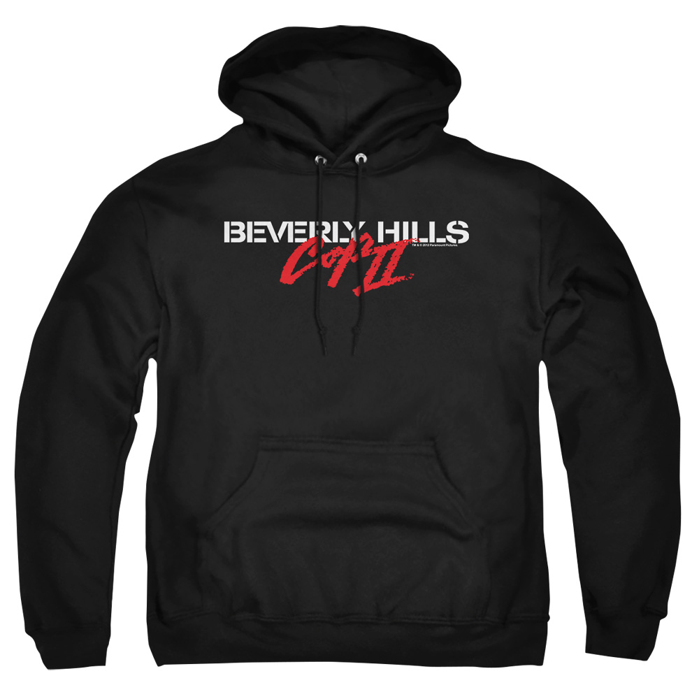 PAR422-AFTH-7 Beverly Hills Cop II Logo Adult Pullover Hoodie, Black - 4X