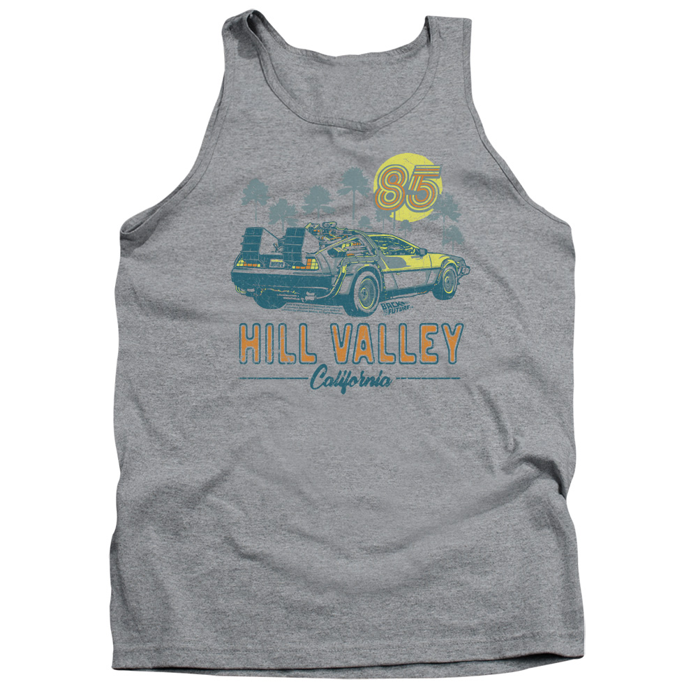 UNI1126-TK-1 Back to the Future 85 Adult Tank Top, Athletic Heather - Small
