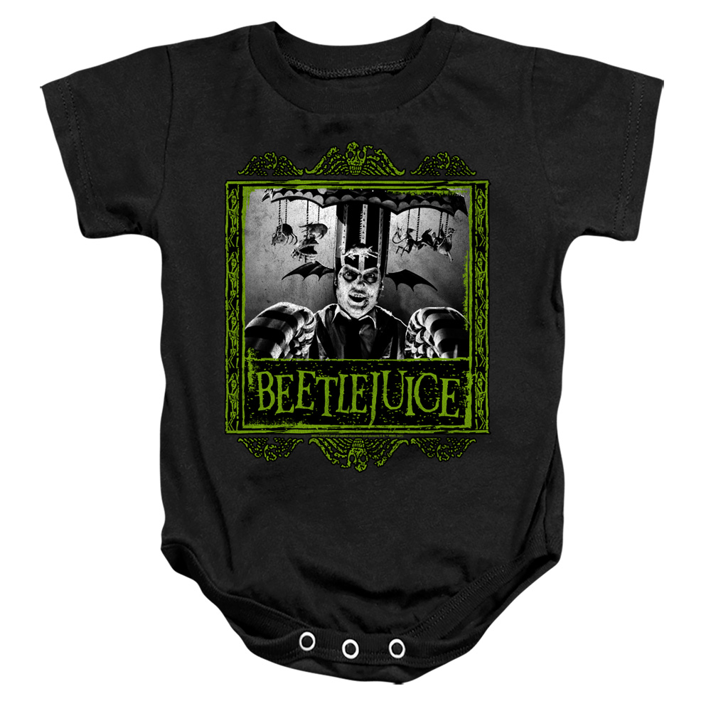 WBM1492-SS-4 Beetlejuice Carousel Beetlejuice Infant Snapsuit, Black - Extra Large - 24 Month