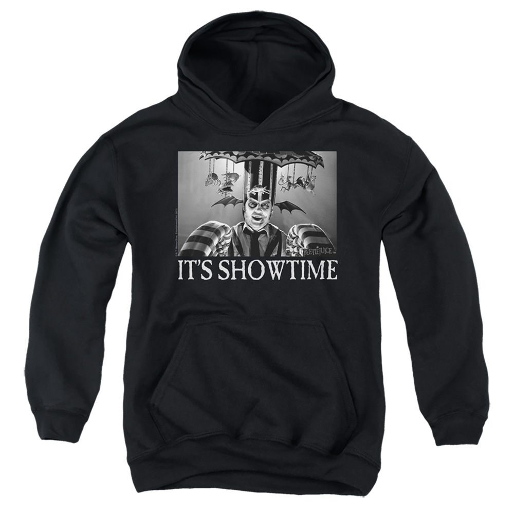 WBM1457B-YFTH-2 Beetlejuice Showtime Youth Hooded Sweatshirt, Black - Medium