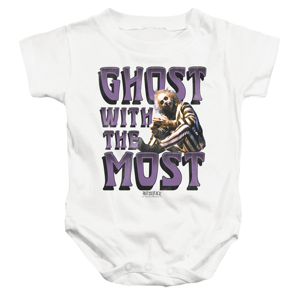WBM1583-SS-3 Beetlejuice Most Infant Snapsuit, White - Large - 18 Month