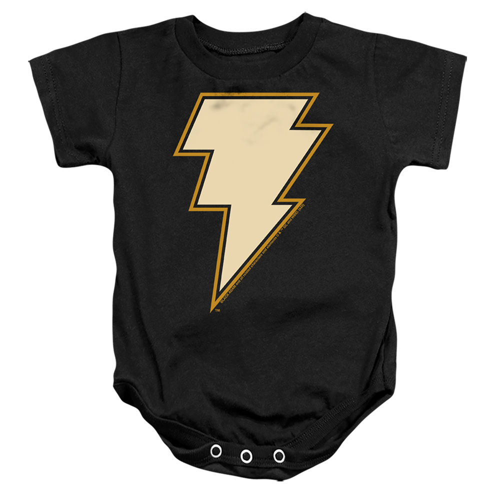 Black Adam Chest Emblem Infant Snapsuit, Black - Small - 6 Month