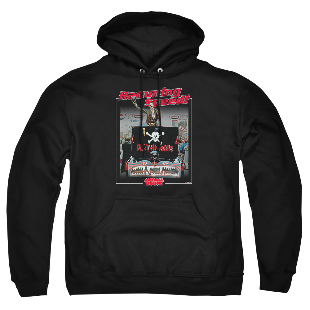 UNI158-AFTH-2 Animal House Ramming Speed Adult Pullover Hoodie, Black - Medium