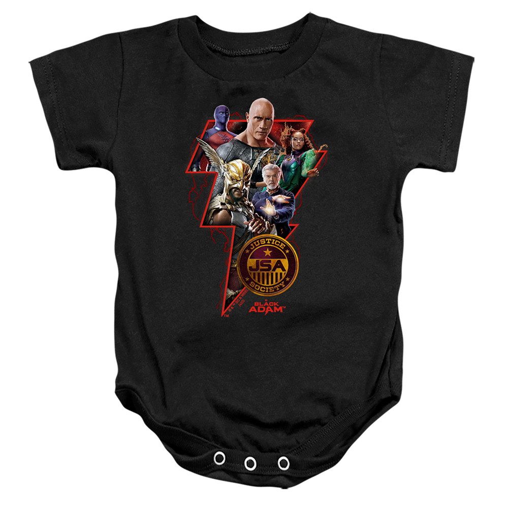 WBM1940-SS-2 Black Adam Character Bolt Infant Snapsuit, Black - Medium - 12 Month