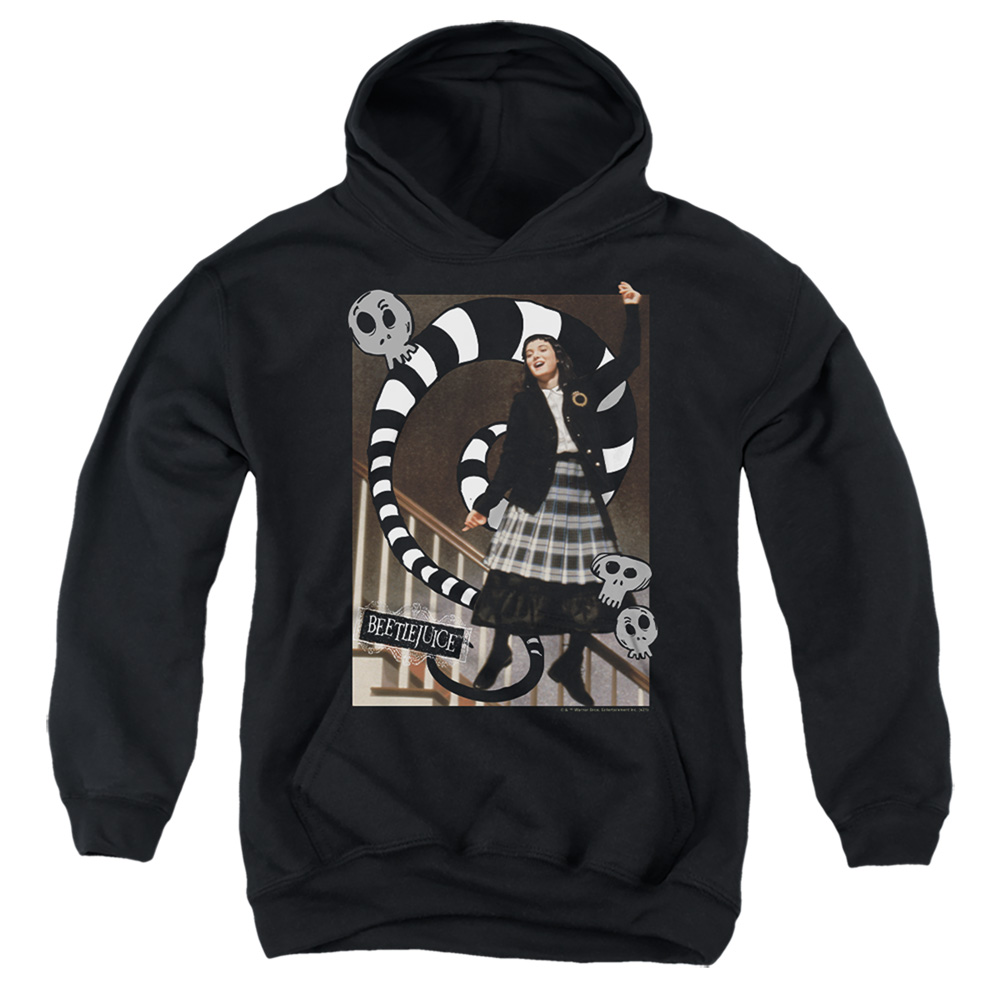 WBM918-YFTH-1 Beetlejuice Shake Shake Shake Youth Hooded Sweatshirt, Black - Small
