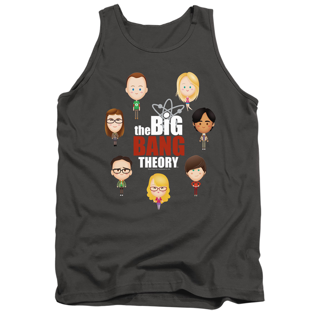 WBT707-TK-4 Big Bang Theory Emojis Adult Tank Top, Charcoal - Extra Large