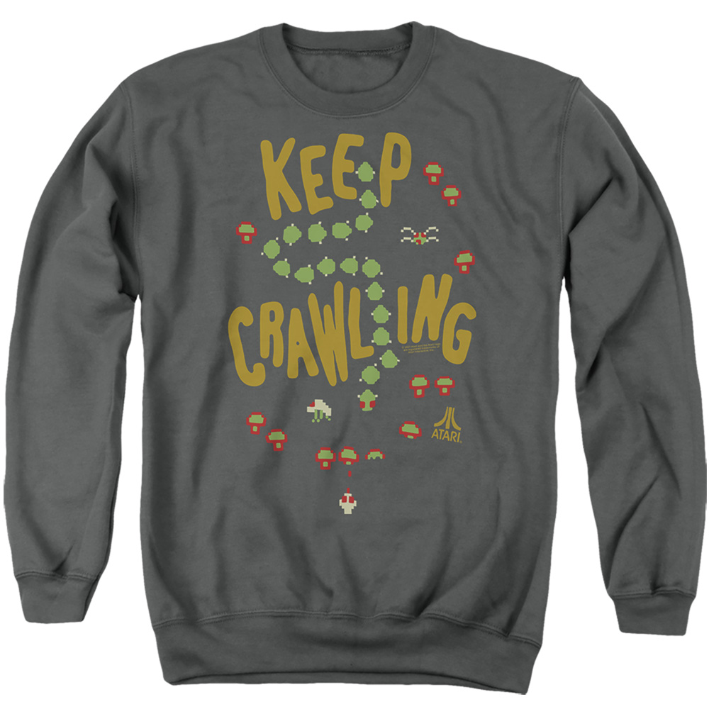 ATRI251-AS-5 Atari The Centipede Adult Crewneck Sweatshirt, Charcoal - 2X