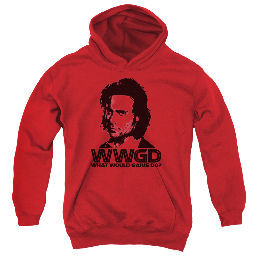 BSG220-YFTH-2 BSG Wwgd Youth Hooded Sweatshirt, Red - Medium