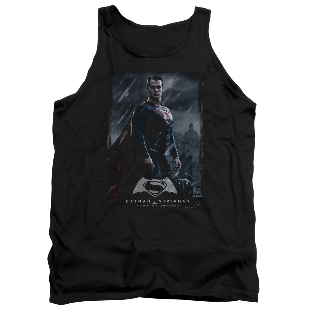 BVS176-TK-2 Batman vs Superman Supe Poster Adult Tank Top, Black - Medium