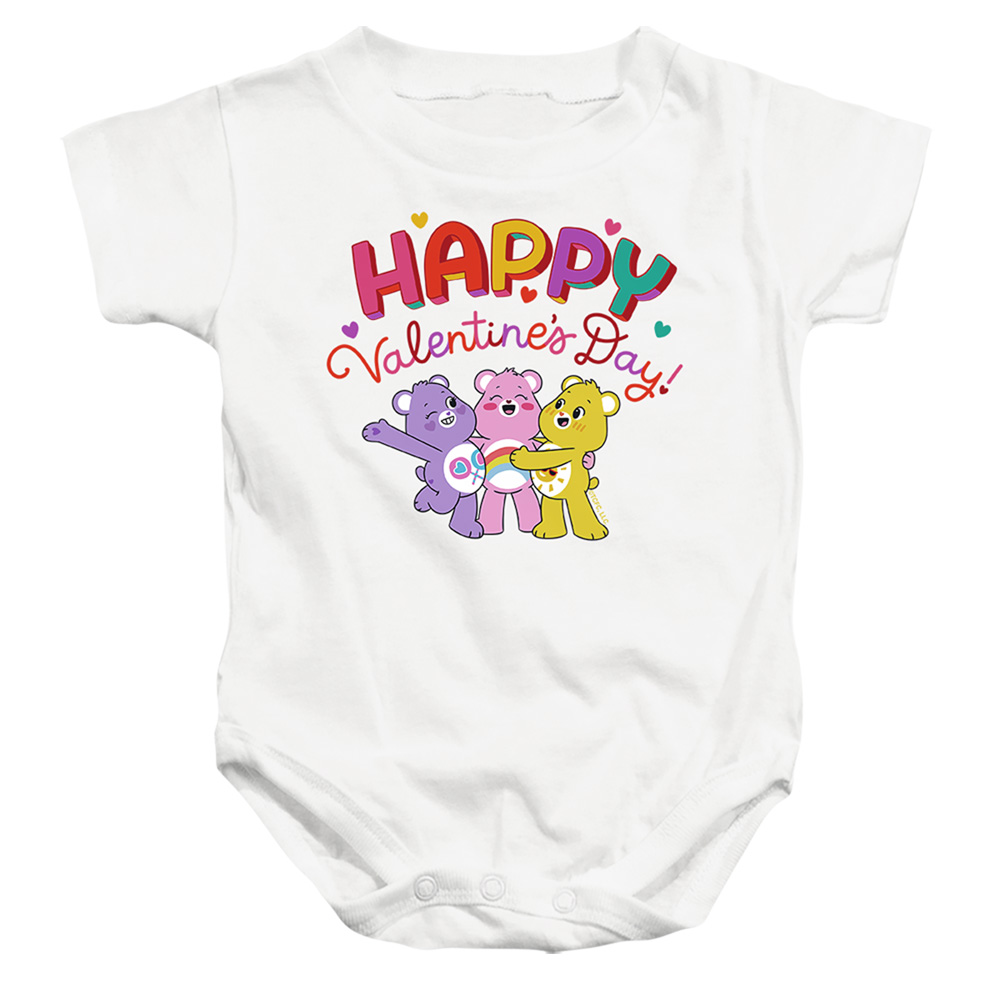 CBR10040VAL-SS-2 Care Bears Happy Valentines Day Infant Snapsuit, White - Medium - 12 Month