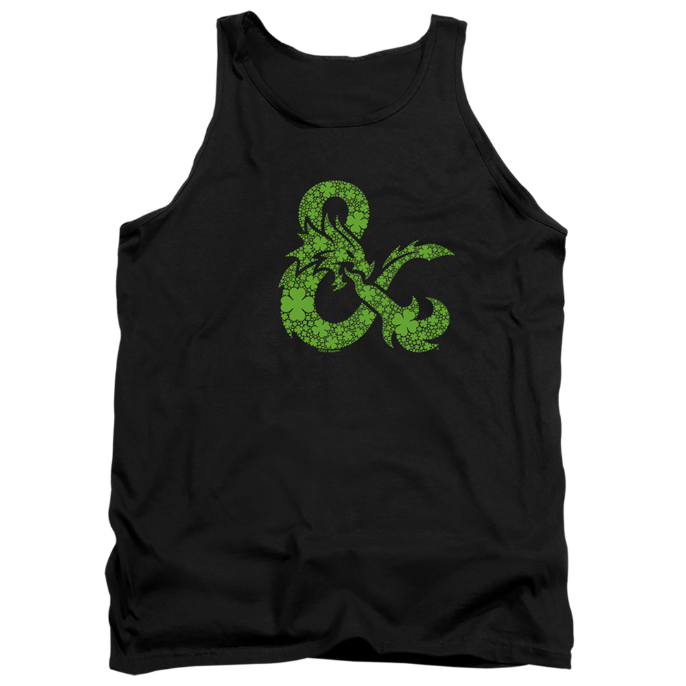 HBRO10278SPD-TK-4 Dungeons & Dragons St. Patricks Day Shamrock Logo Adult Tank Top, Black - Extra Large