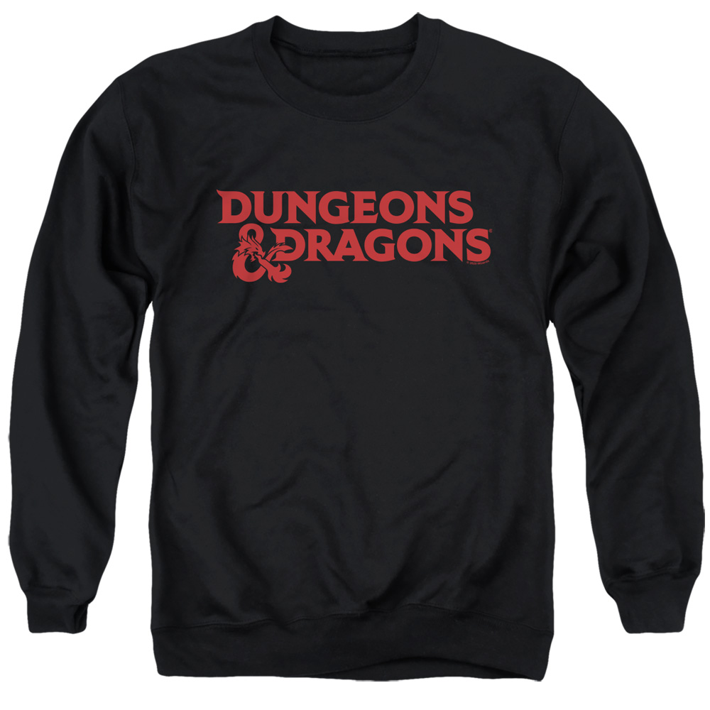HBRO617-AS-2 Dungeons & Dragons Type Logo Adult Crewneck Sweatshirt, Black - Medium