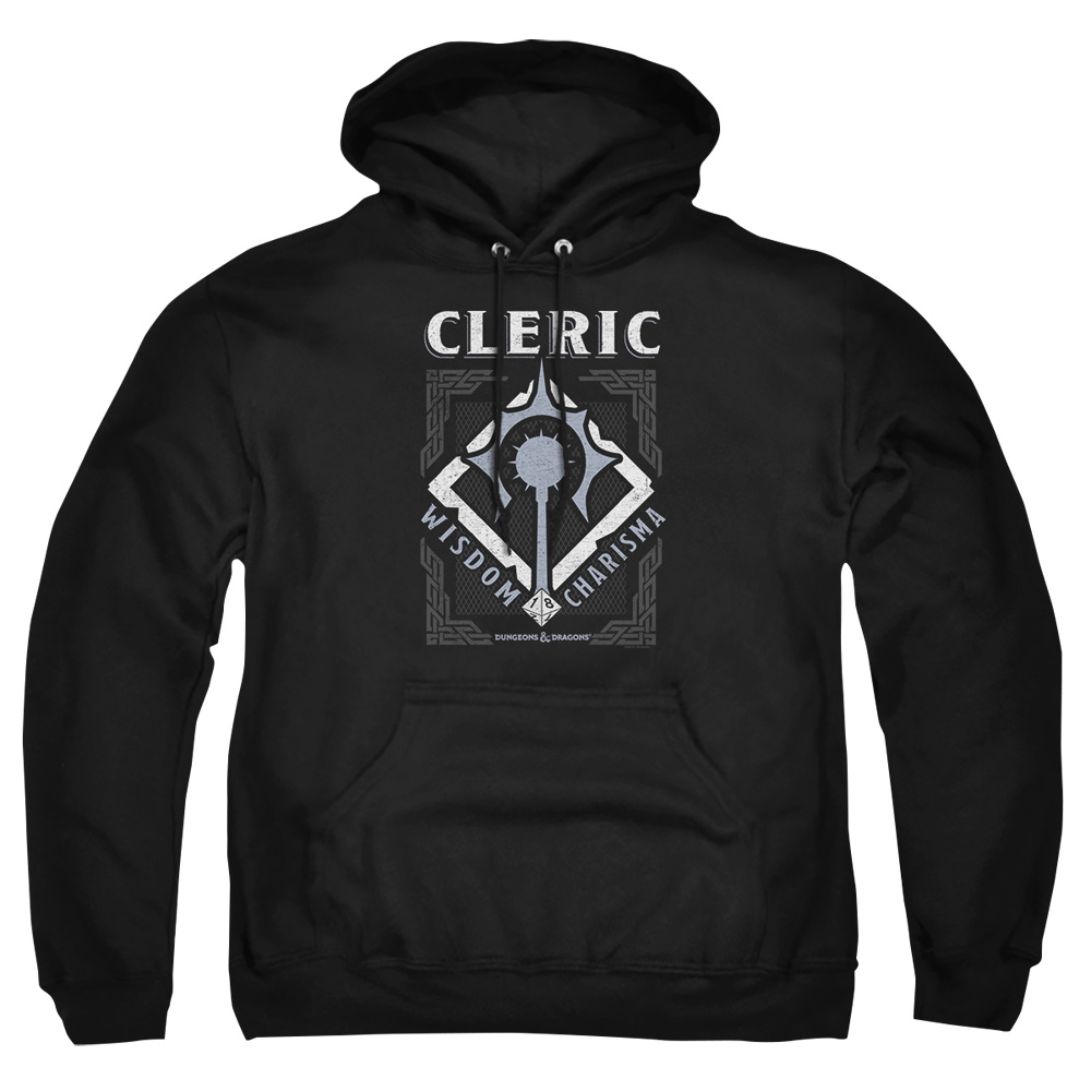 HBRO658-AFTH-5 Dungeons & Dragons Cleric Adult Pullover Hoodie, Black - 2X