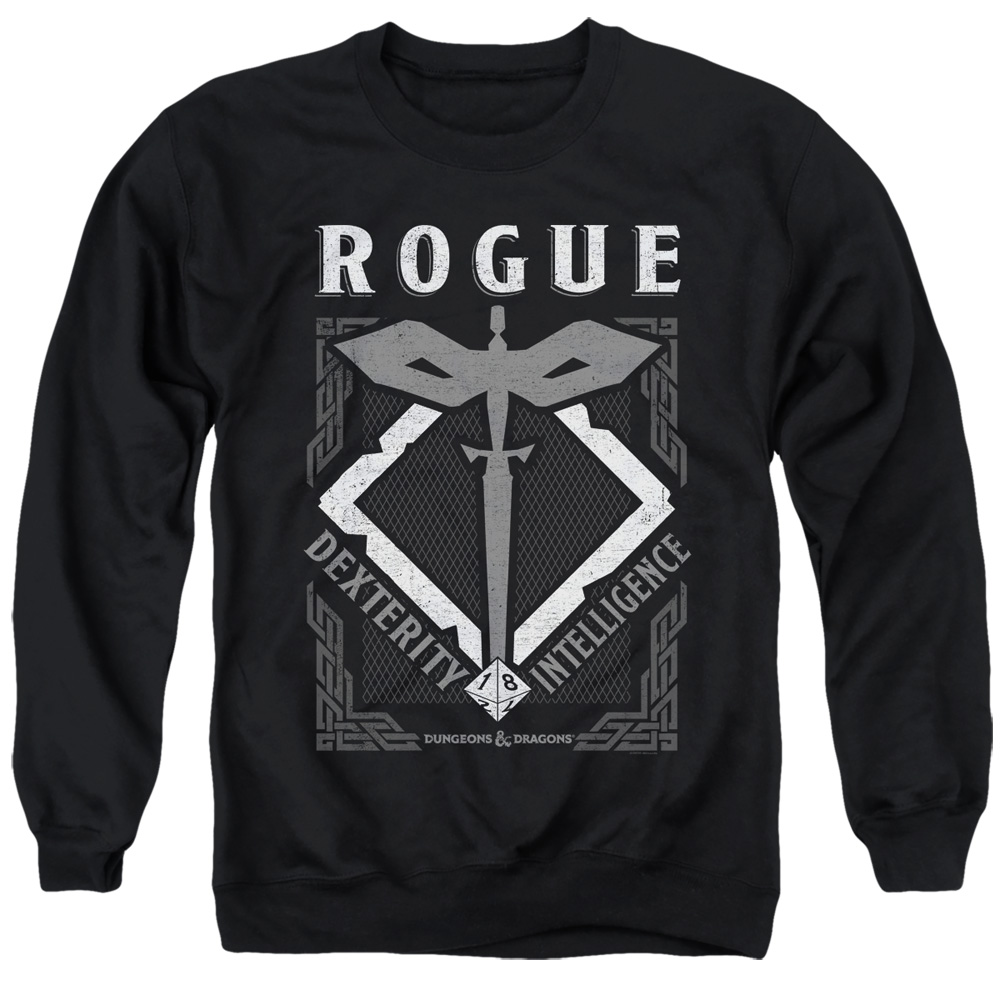 HBRO664-AS-2 Dungeons & Dragons Rogue Adult Crewneck Sweatshirt, Black - Medium