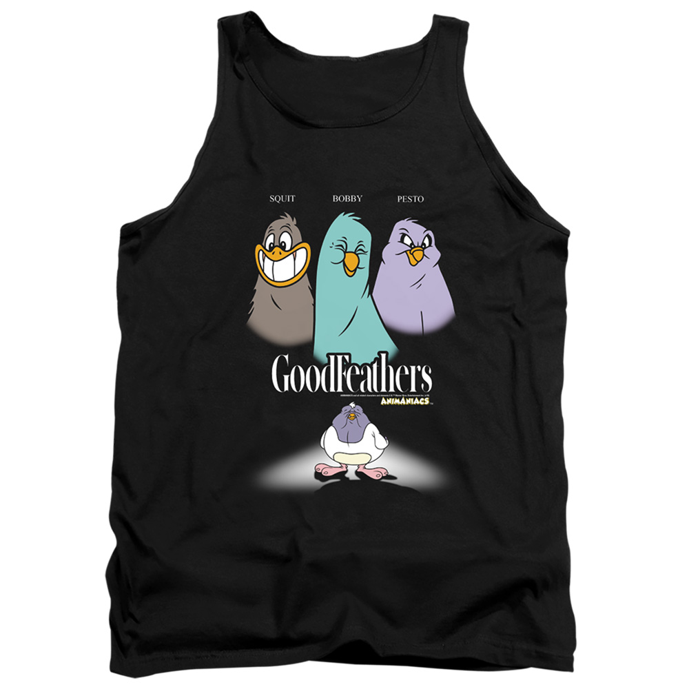 WBT977-TK-2 Animaniacs Goodfeathers Adult Tank Top, Black - Medium