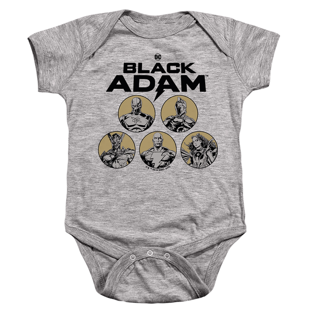 WBM1943-SS-4 Black Adam Contrast Group Infant Snapsuit, Athletic Heather - Extra Large - 24 Month