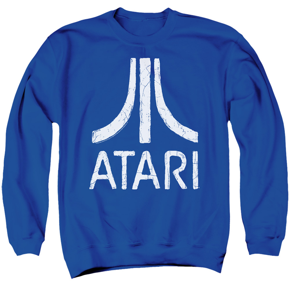 ATRI103C-AS-3 Atari Rough Logo Adult Crewneck Sweatshirt, Royal - Large