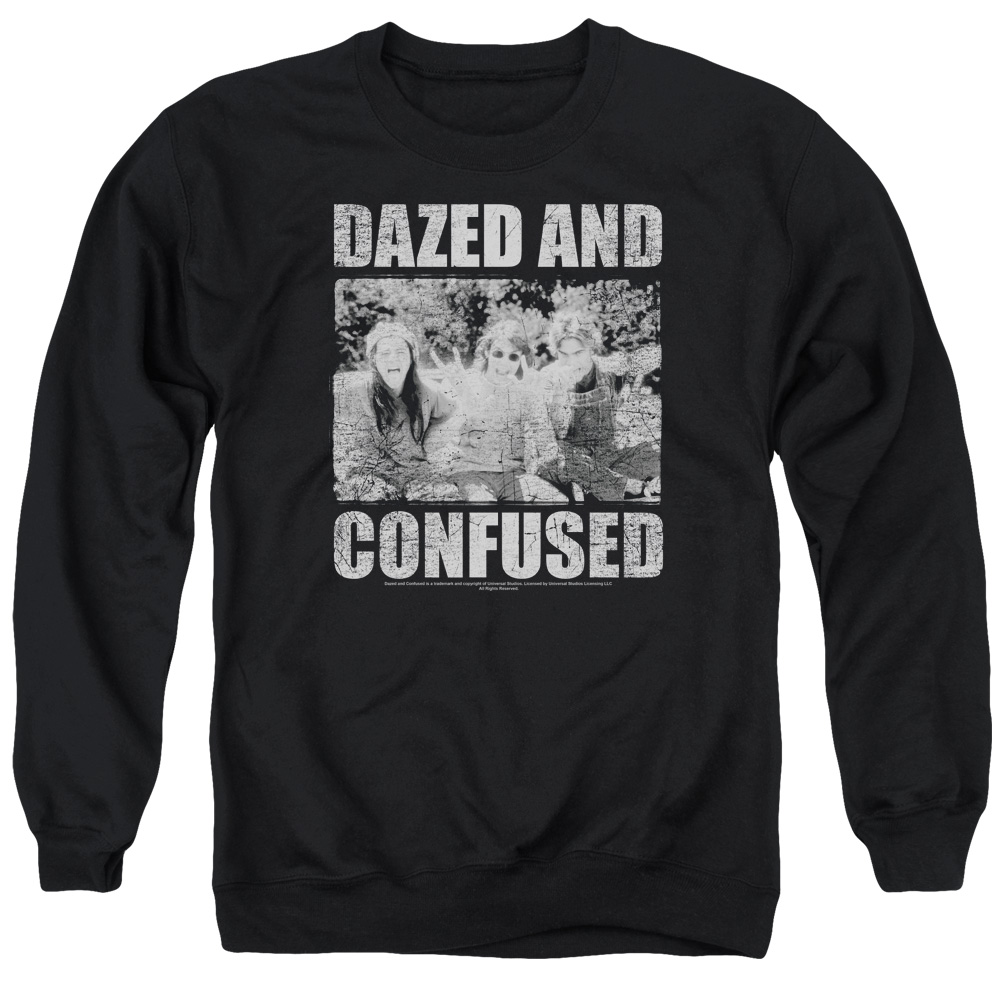 UNI984-AS-2 Dazed & Confused Rock On Adult Crewneck Sweatshirt, Black - Medium