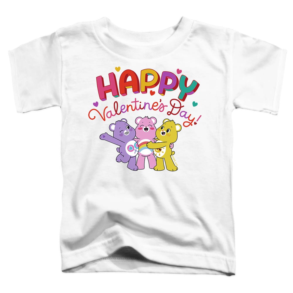 CBR10040VAL-TT-3 Care Bears Happy Valentines Day Toddler Short Sleeve T-Shirt, White - Large 4T